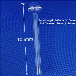 4.1 inch Thick Pyrex Glass Oil Burner Pipe Transparent Handcraft Nail Tobacco Herb Burning Smoking Hand Water Tube Accessories Tool