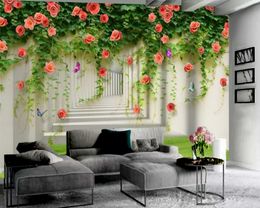 Custom Flower 3d Wallpaper Extended Space Romantic Flower 3d Wallpaper Premium Atmospheric Interior Decoration Wallpaper