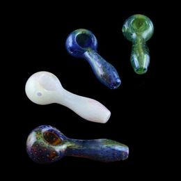 Latest Colourful Cool Bubble Pattern Pyrex Thick Glass Dry Herb Tobacco Handmade Handpipe Smoking Tube Philtre Oil Rigs Bong Portable Pipes