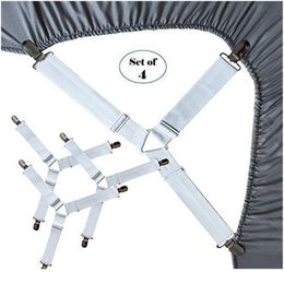 4pcs Adjustable Elastic Mattress Cover Corner Holder Clip Bed Sheet Fasteners Straps Grippers Suspender Cord Hook Loo jllfCX