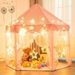 Pink Princess Children's Tent for Kids Tent Toys Portable Girls Tipi Infantil Children's House Vigvam Teepee Playhouse Baby Tent LJ200923