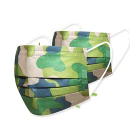 Unisex Camouflage Print Non Woven Designer Mask Disposable Protective 3ply Ear Loop Face Mouth Mask 3 Layers Dustproof Pm2.5 Dha129