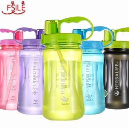 1000ml/2000ml 6 Color Herbalife Nutrition 24hour Drinkware Protein Shaker Camping Hiking Straw Water Bottle Space Bottle 201221