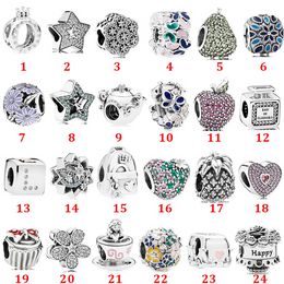 Designer Jewelry 925 Silver Bracelet Charm Bead fit Pandora Love Crown Pentagram Perfume Slide Bracelets Beads European Style Charms Beaded Murano