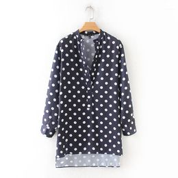 navy polka dot blouse uk