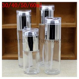 Wholesale A Variety of Capacity High Quality Clear Glass Essence Lotion Packing Spray Bottle,Silver Packaging Container