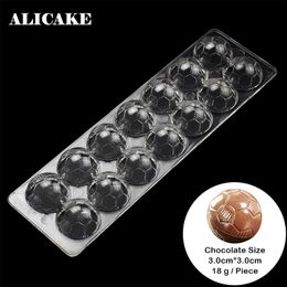 14 Cavity Ball 3D Chocolate Moulds Form Polycarbonate Sphere Baking Pastry Tools Plastic Football Cake Decorating Bakeware Moulds T200703