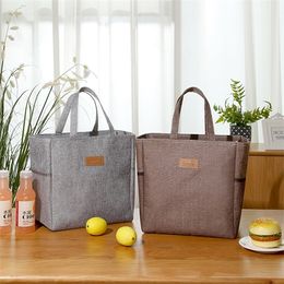 Large Capacity Solid Design Lunch Bags For Women Kids Food Cooler Lunch Box Tote Cooler Lunch Box Insulation Portable Tote Bags C0125