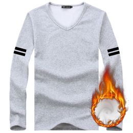 Long Sleeve Thermal Shirt Casual Winter Cotton Thick Tshirt Basic Tee Tops Men's Brand Fitness Warm T Shirts Blusas Sweatshirts 201203