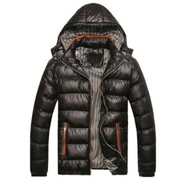 Hooded Men's Winter Jackets Casual Parkas Men Coats Thick Thermal Shiny Coats Slim Fit Brand Clothing 7XL SA045 201023