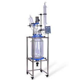 ZZKD Lab Supplies 50L Double Layer Glass Reactor Large Jacketed Vacuum/Negative Pressure Reaction Vessel for Chemical Distillation Crystallisation Extraction