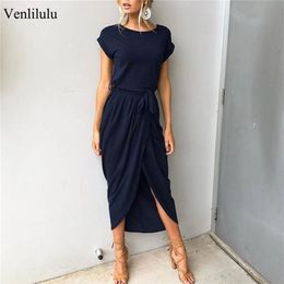 2020 Long Party Dresses Plus Size Summer Short Sleeve Women Dress Elegant Maxi Loose Vestidos Casual Sundresses Female XXL XXXL LJ200820