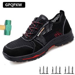 Outdoor Breathable Labor Insurance Steel Head Anti-smashing Anti-piercing Safety Shoes Non-slip Wear-resistant Work Boots Y200915