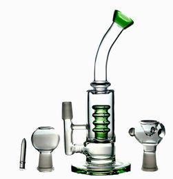 2020 New Design Green 10 In Glass Bongs Pipe Tyre Philtre Dab Rig Smoking Water Pipes Banger Set Glass Bongs Assorted Colour Upon Request