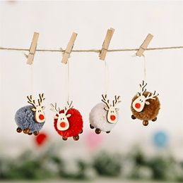 Christmas pendants celebrations decorated with cute fawn Felt creative elk pendants Christmas tree pendants Gifts T3I51319