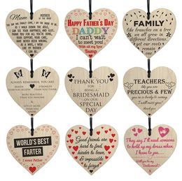 Valentines Day Pendant Heart Wooden Hanging Signs Letter Wood Plaque Decor DIY Wedding Party Home Decoration Supplies 18 Designs BT1003