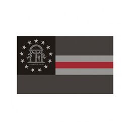 Georgia State Flag Thin Red Line Flag 3x5 FT Firefighter Banner 90x150cm Festival Gift 100D Polyester Indoor Outdoor Printed Flag