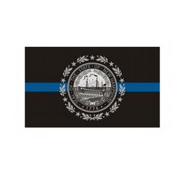 New hampshire State Flag Thin Blue Line Flag 3x5 FT Police Banner 90x150cm Festival 100D Polyester Indoor Outdoor Printed Flags and Banners