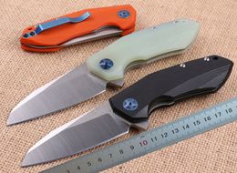 1Pcs New 0456 Flipper Folding Blade Knife 9Cr18Mov Satin Blade G10 Handle EDC Pocket Knife with Retail box package