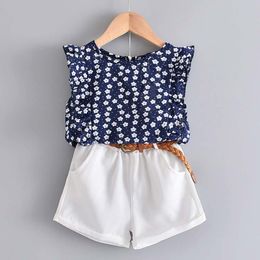 Bear Leader 2020 New Summer Casual Children Sets Flowers Blue T-shirt+ Pants Girls Clothing Sets Kids Summer Suit For 3-7 Years LJ200916