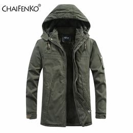 CHAIFENKO Brand Winter Fleece Warm Parkas Men New Fashion Casual Hooded Outdoor Jacket Men Thick Windproof Windbreaker Coat Men 201126
