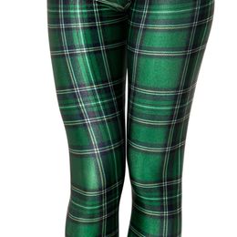 Red Plaid Women's Sexy Slim Leggings S To 4xL Plus Size Fitness Green Multi Colour Full Length Pants 5 Patterns 201203