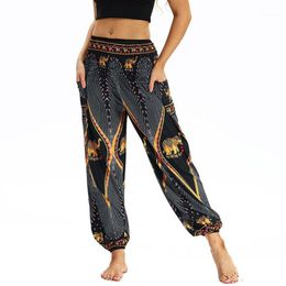 Trajes de yoga Kancoold Pants Moda Moda Pantalones sueltos Boho Travel Lounge Festival Beach Gym Tracksuit Mujer D231