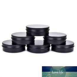 30Pcs 5g 10g 15g 20g 30g 50g Empty Black Aluminium Tins Cans Screw Top Round Candle Spice Tins Cans with Screw Lid Containers
