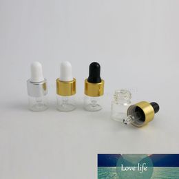 New Arrival 300/lot 1ml Empty Transparent Glass Essential Oils Dropper Bottles In Refillable Cuet Clear Serum Vials With Piette