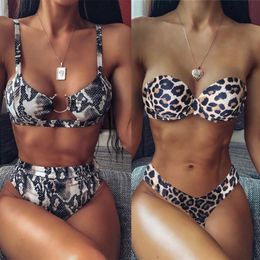 New top sexy solid swimwear push up bikini bandage sport suit high cut bathing suit bandeau swimsuit women bikini set LJ200825