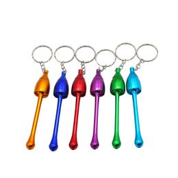 2022 new Mushroom with Key Chain Pipes Metal Creative Tobacco Pipe Disguise 95 MM Long Aluminum Grinder Wholesale