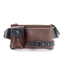 Fashion Travel Shoulder Bags Chest for Male Leather Men's Waist Bag Fanny Pack Women Belt Bags Cigarette Phone Wallets
