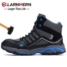 LARNMERN Mens Work Steel Toe Safety Shoes Comfortable Anti-smashing Non-slip Construction Protective Footwear Y200915