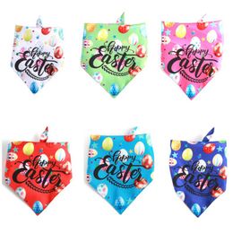 Easter Dog Bandana Medium Large Dogs Triangle Bibs with Easter Eggs and Rabbit Star Printing Easter Dog Kerchief HHD4292