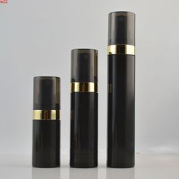 Black Empty Cosmetic Sample Airless Pump Bottle Perfume Skin Care Personal Plastic Lotion Cream Travel Containersbest qualtity