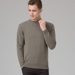 Winter Men Jumper 100% Cashmere and wool Knitted Sweater O-neck Long Sleeve Pullovers Male New Sweaters Big size clothes 201028