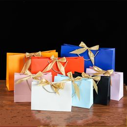 -Bolsa de embalagem quadrada de embalagem cor sólida arco de seda fita embalagem pacote de embalagem presentes festa cerimônia de festa belos 2 3kz n2
