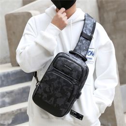 Wholesale men leather shoulder bags sports streets fashion casual crossbody bag waterproof Oxford camouflage backpack street fashions printed handbag YH001