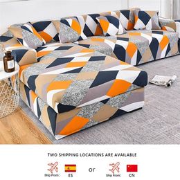 Soild Color Sofa Cover Elastic Geometry L shape Sectional Armchair Couch Covers Sternch Sofa Covers for living Room Slipcovers LJ201216