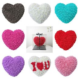 5 pcs 35cm Roses heart Artificial Flowers Home Wedding Festival DIY Cheap Wedding Decoration Wreath Crafts Best Gift for Christ