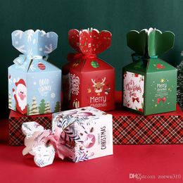 Christmas Candy Box Bag Birthday Party Favor Box Cake Box Gift Boxes Christmas Decoration Cartoon Xmas Apple Packing Paper Boxes WVT1143