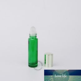 Free Shipping 10ml/10cc Excellent Glass Roll-on Perfume Bottle Green Essential Oil Bottles Cosmetic Packaging 50pcs/lot