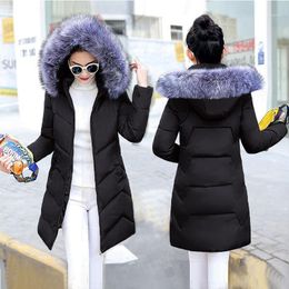Women's Down & Parkas Plus Size 6XL 7XL Middle Aged Winter Jacket Women Hooded Fur Collar Parka Long Womens Cotton Coat Warm Overcoat1