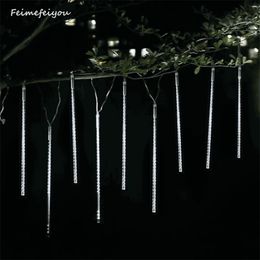 lumiere led Meteor Shower Rain AC100-240V LED christmas decorations for tree Lights Wedding Garden outdoor Y200903