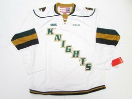 STITCHED CUSTOM LONDON KNIGHTS OHL WHITE CCM HOCKEY JERSEY ADD ANY NAME NUMBER MENS KIDS JERSEY XS-5XL