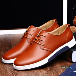 Luxury Men Shoes Casual Leather Fashion Trendy Black Blue Brown Flat Shoes for Men Drop Business dress casual 2022