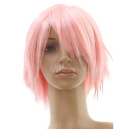 Short Pink Straight Cosplay Party Anime Wigs