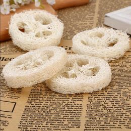 Natural Loofah Soap Dishes Loofa Slices Cleanner Sponge Handmade Loofah Soap Box Tray Shower Scrubber Bathroom Accessories YG1042