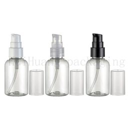 50PCS 50ML empty transparent square cosmetic bottles with screw cap,50cc lotion plastic container stopper DIY clear bottle