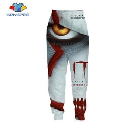 It Chapter Two Pants Men Women 3D Print Horror Movie Pennywise Hip Hop Streetwear Sports Fitness Fashion Elastic Trousers C063 201128